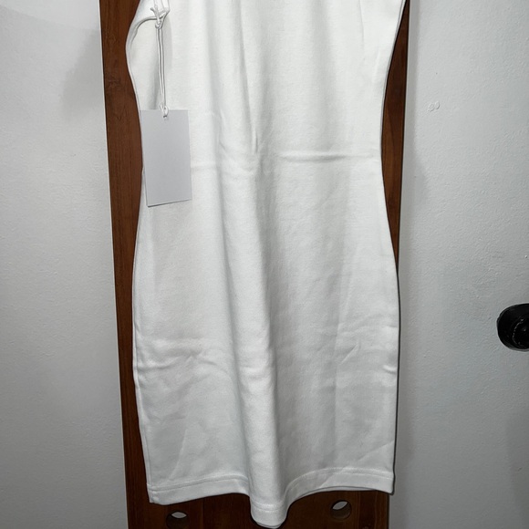 Helsa Heavy Rib Double Halter Dress in White - Picture 13 of 14